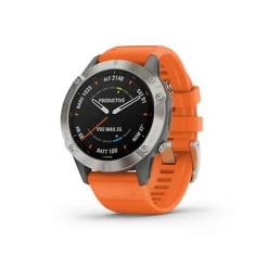 Montre Sport Garmin Fenix 6 Sapphire Titane Silver Bracelet Orange