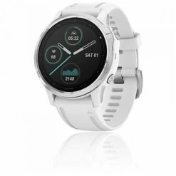 Montre GPS De Sport Garmin Fenix 6S Silver, Bracelet Blanc